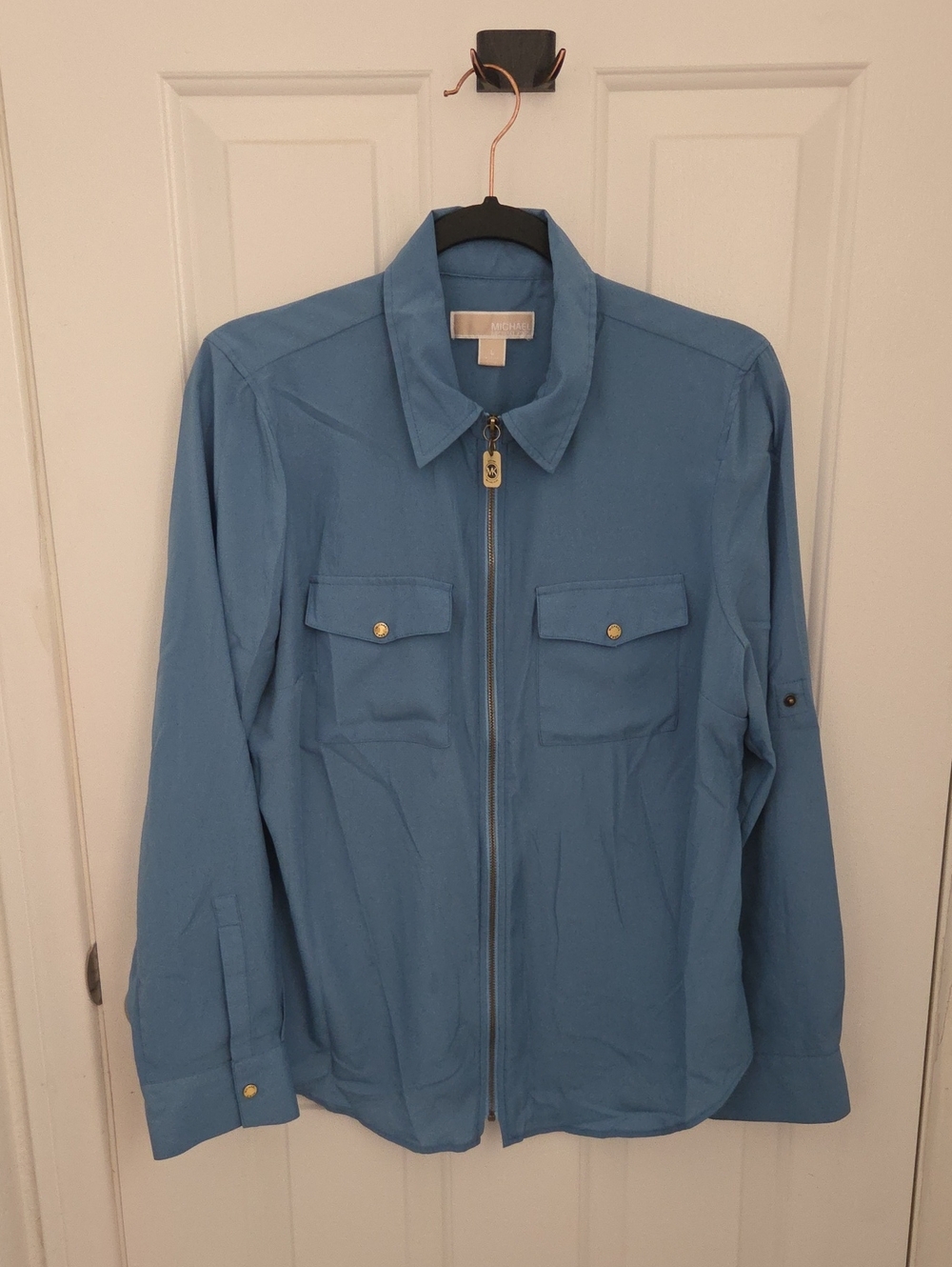 Light Blue Zip-Front Men's Jacket - Classic Casual